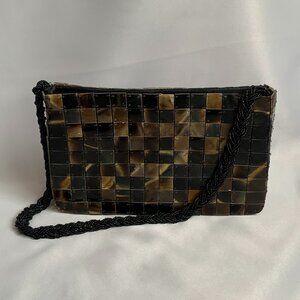 Shiraleah Tortoise Shell Purse w/ Beaded Strap